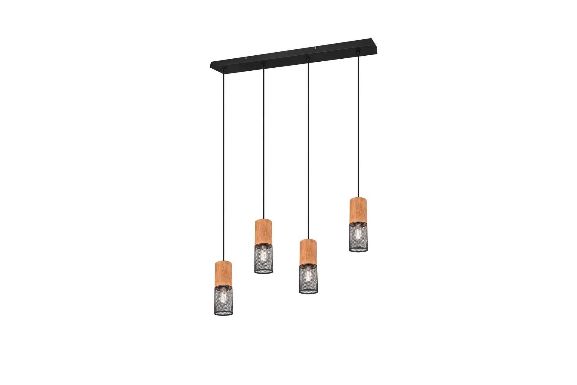 Tosh Taklampa 4L E27 mattsvart - Natur/Matt svart