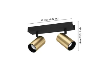 Spotlight Eglo Cumaribo Svart/Mässing 2 Lampor - 2 Lampor - Belysning - Lampor & belysning inomhus - Hall lampa