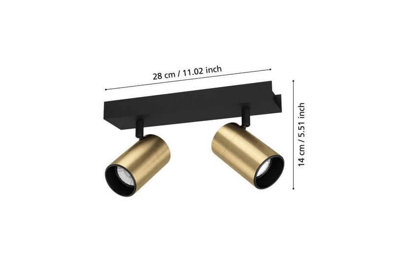 Spotlight Eglo Cumaribo Svart/Mässing 2 Lampor - 2 Lampor - Belysning - Lampor & belysning inomhus - Hall lampa