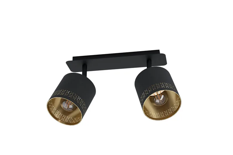 Spotlight Eglo Esteperra med 2 Lampor, Svart/Guld