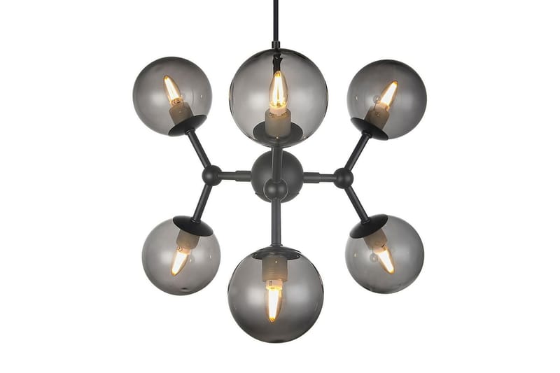 ATOM Chandelier 6L G9 sort/smoke glas - Hall lampa - Taklampa & takbelysning - Fönsterlampa - Pendellampa & hänglampa - Kökslampa & taklampa kök - Taklampa vardagsrum - Fönsterlampa hängande - Taklampa sovrum