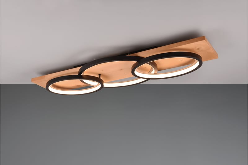 Barca LED plafond 3L mattsvart/ trä - Matt svart - Belysning - Lampor & belysning inomhus - Taklampa & takbelysning - Takplafond