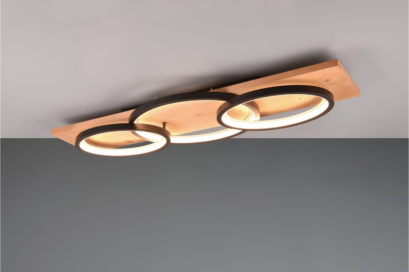 Barca LED plafond 3L mattsvart/ trä - Matt svart - Belysning - Lampor & belysning inomhus - Taklampa & takbelysning - Takplafond