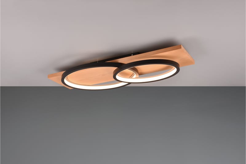 Barca LED plafond 2L mattsvart/ trä - Matt svart - Belysning - Lampor & belysning inomhus - Taklampa & takbelysning - Takplafond