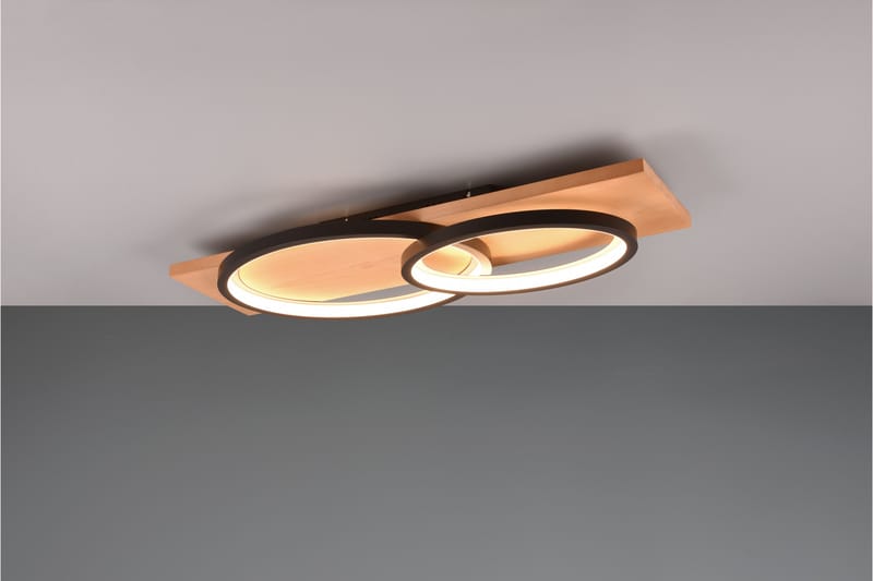 Barca LED plafond 2L mattsvart/ trä - Matt svart - Belysning - Lampor & belysning inomhus - Taklampa & takbelysning - Takplafond