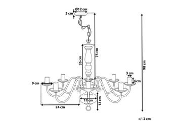 Brithon Ljuskrona 59 cm - Vit - Belysning - Lampor & belysning inomhus - Taklampa & takbelysning - Kristallkrona & takkrona