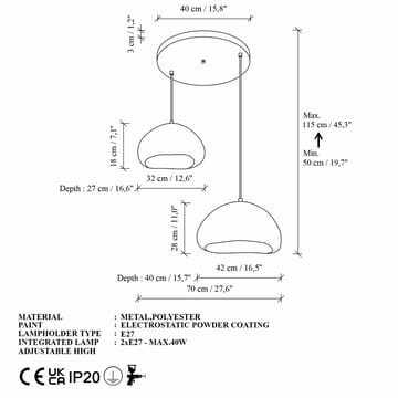 Cadros Pendellampa - Vit - Belysning - Lampor & belysning inomhus - Taklampa & takbelysning - Kristallkrona & takkrona