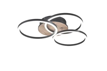 Circle LED Taklampa mattsvart/ trä - Matt svart/Trä - Belysning - Lampor & belysning inomhus - Taklampa & takbelysning - Takplafond