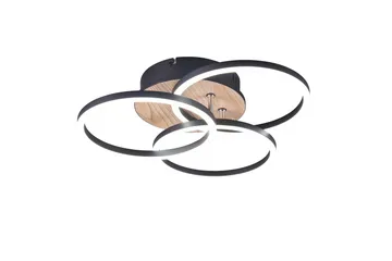 Circle LED Taklampa mattsvart/ trä - Matt svart/Trä - Belysning - Lampor & belysning inomhus - Taklampa & takbelysning - Takplafond