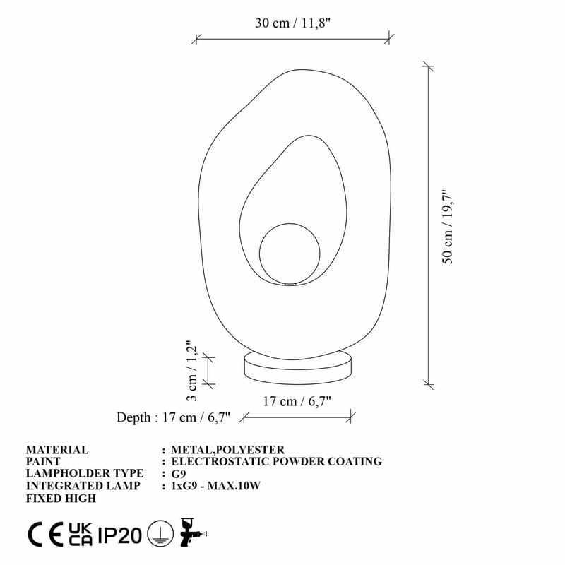 Corlinor Bordslampa - Vit - Belysning - Lampor & belysning inomhus - Taklampa & takbelysning - Kristallkrona & takkrona