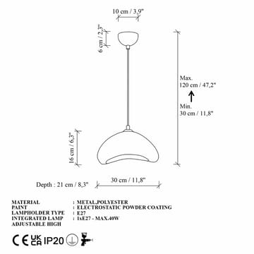 Dasina Pendellampa - Vit - Belysning - Lampor & belysning inomhus - Taklampa & takbelysning - Kristallkrona & takkrona