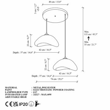 Dasina Pendellampa - Vit - Belysning - Lampor & belysning inomhus - Taklampa & takbelysning - Kristallkrona & takkrona