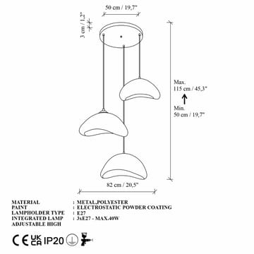 Dasina Pendellampa - Vit - Belysning - Lampor & belysning inomhus - Taklampa & takbelysning - Kristallkrona & takkrona