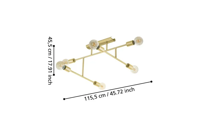 Taklampa Eglo Belsiana 1 med 6 Lampor - Mässing - Belysning - Lampor & belysning inomhus - Plafond