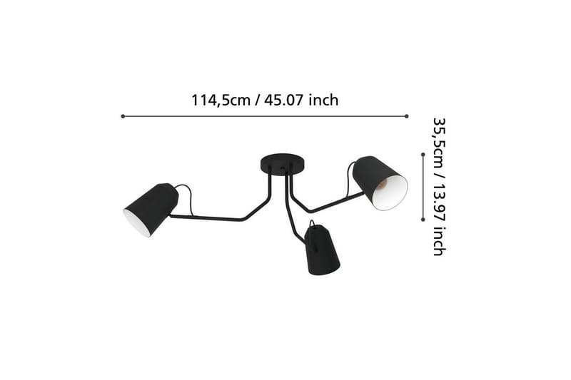 Taklampa Eglo Loreto - Svart/Vit - Belysning - Lampor & belysning inomhus - Taklampa & takbelysning - Takplafond