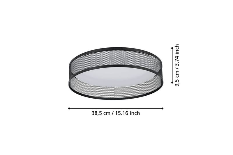 Taklampa Eglo Luppineria Ø385 mm Svart Vit - Svart - Belysning - Lampor & belysning inomhus - Taklampa & takbelysning - Takplafond