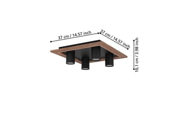 Taklampa Eglo Valcasotto 1 - Svart/Brun - Belysning - Lampor & belysning inomhus - Hall lampa