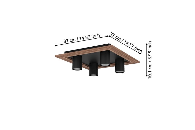 Taklampa Eglo Valcasotto 1 - Svart/Brun - Belysning - Lampor & belysning inomhus - Hall lampa