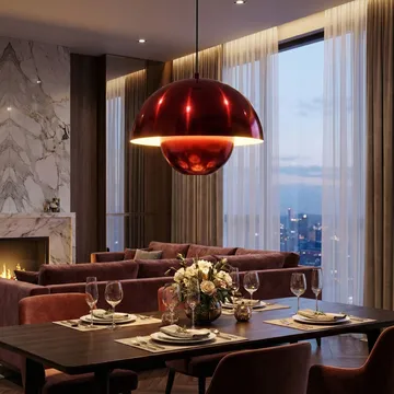 Eylul Pendellampa - Röd - Belysning - Lampor & belysning inomhus - Taklampa & takbelysning - Kristallkrona & takkrona