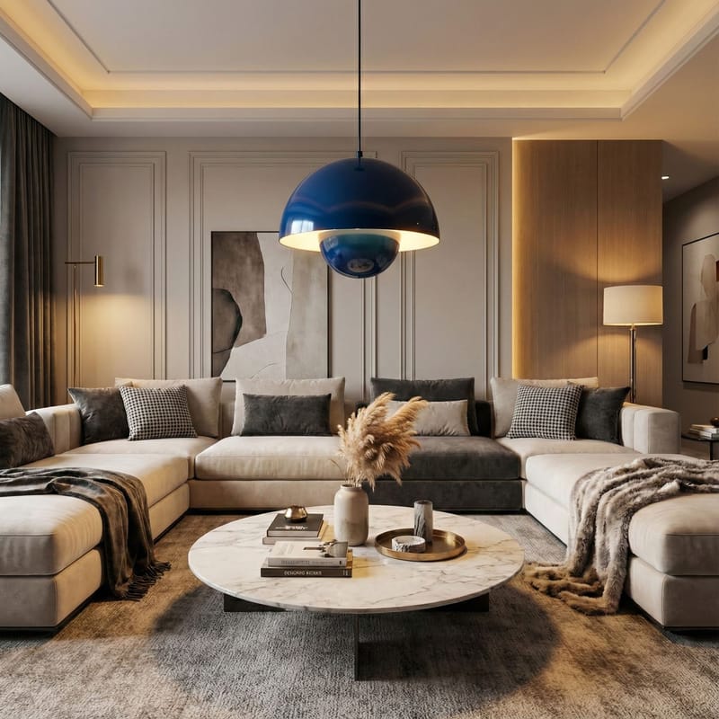 Eylul Pendellampa - Blå - Belysning - Lampor & belysning inomhus - Taklampa & takbelysning - Kristallkrona & takkrona