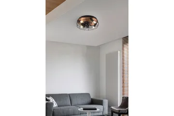 Fläkt TRIO Trondheim Mattsvart/trä - Mattsvart/trä - Belysning - Lampor & belysning inomhus - Taklampa & takbelysning - Takplafond