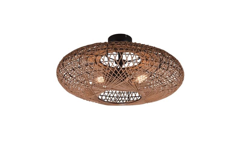 Hedda Plafond 2L E27 mattsvart/ sisal, Matt svart/Sisal