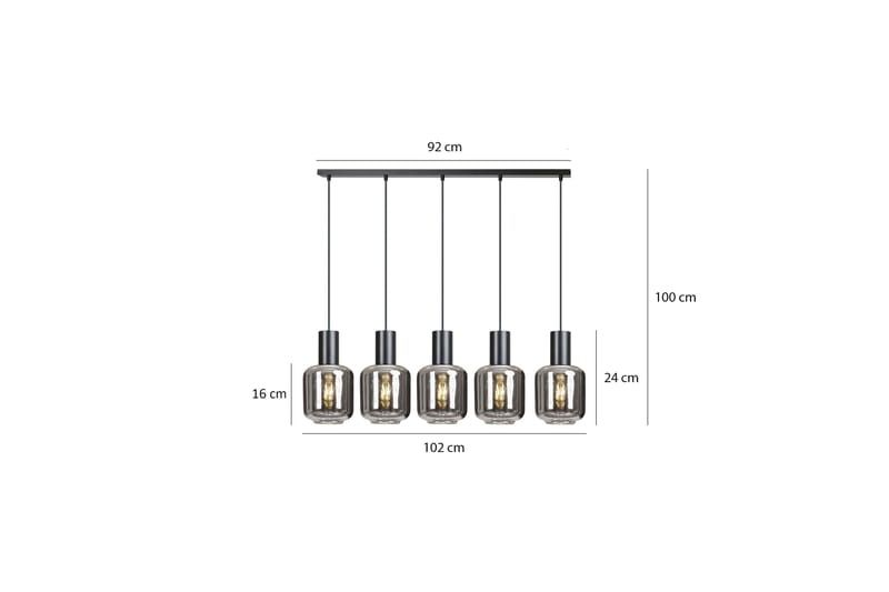 Ingvar 5 pendel Svart - Scandinavian Choice - Taklampa & takbelysning - Fönsterlampa - Hall lampa - Pendellampa & hänglampa - Kökslampa & taklampa kök - Taklampa vardagsrum - Fönsterlampa hängande - Taklampa sovrum