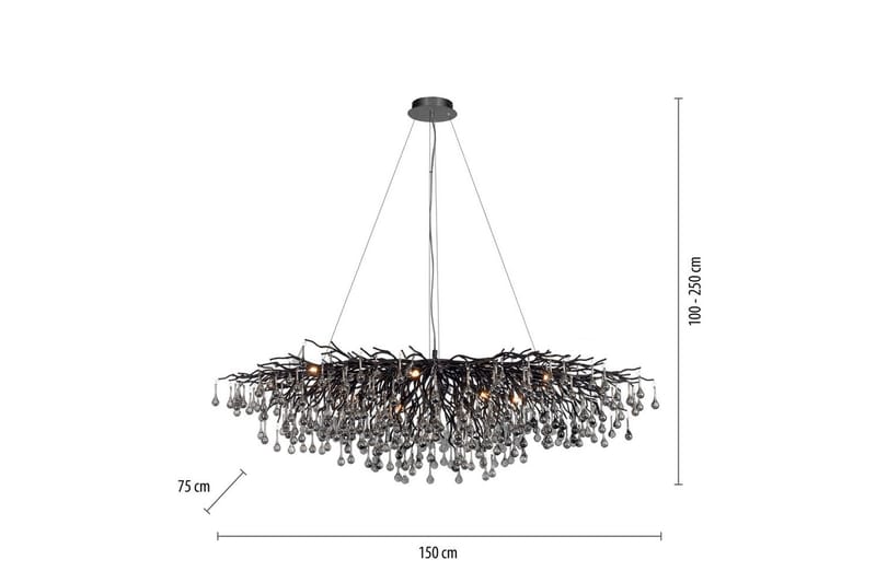 Istapp Paul Neuhaus Krona - Black - Belysning - Lampor & belysning inomhus - Taklampa & takbelysning - Kristallkrona & takkrona