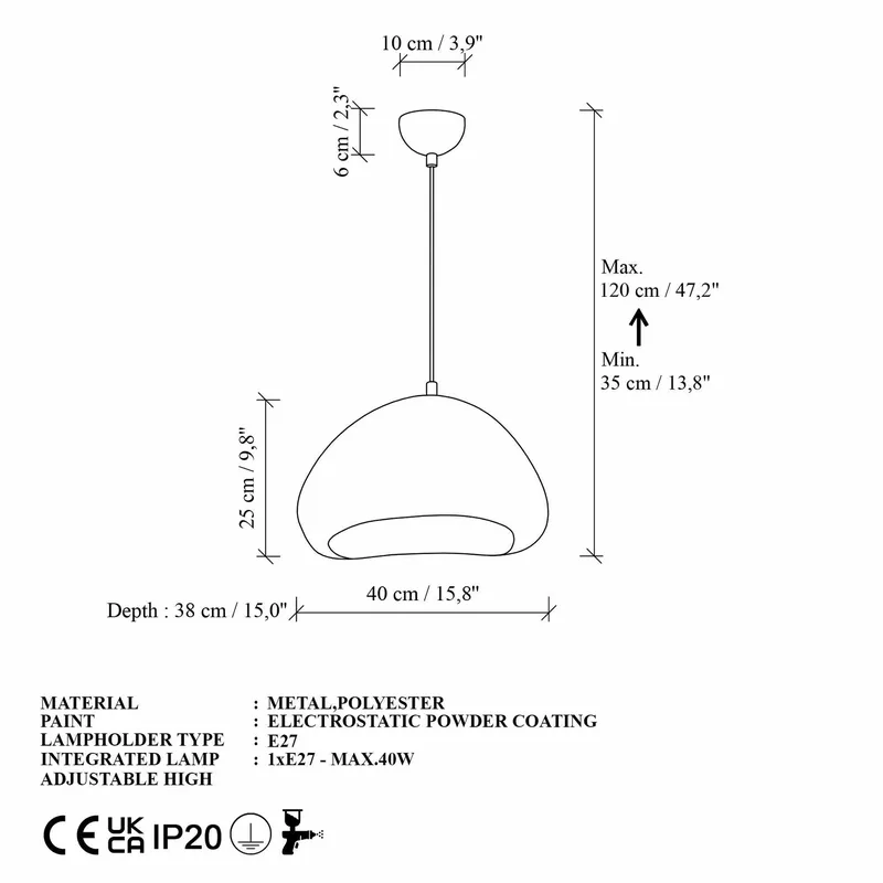 Kaolins Pendellampa - Vit - Belysning - Lampor & belysning inomhus - Taklampa & takbelysning - Kristallkrona & takkrona