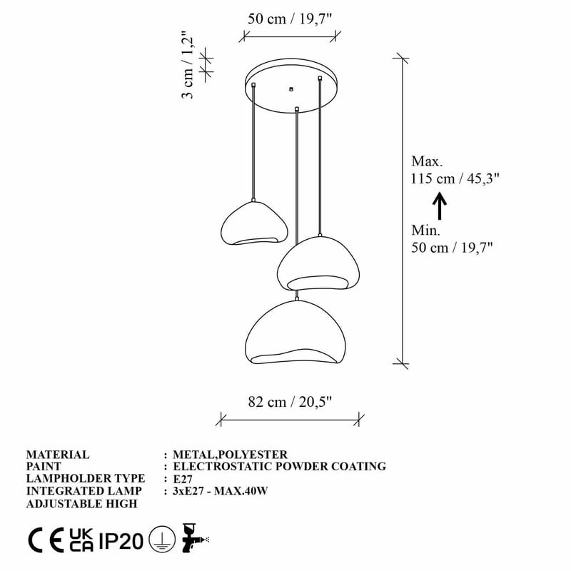 Kaolins Pendellampa - Vit - Belysning - Lampor & belysning inomhus - Taklampa & takbelysning - Kristallkrona & takkrona