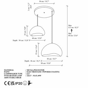 Kaolins Pendellampa - Vit - Belysning - Lampor & belysning inomhus - Taklampa & takbelysning - Kristallkrona & takkrona