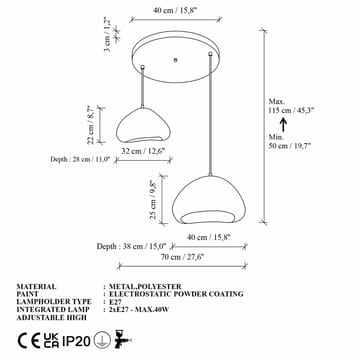 Kaolins Pendellampa - Vit - Belysning - Lampor & belysning inomhus - Taklampa & takbelysning - Kristallkrona & takkrona