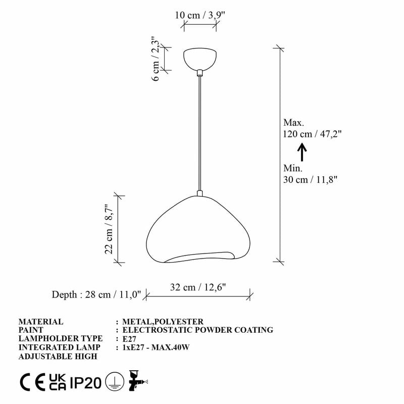 Kaolins Pendellampa - Vit - Belysning - Lampor & belysning inomhus - Taklampa & takbelysning - Kristallkrona & takkrona