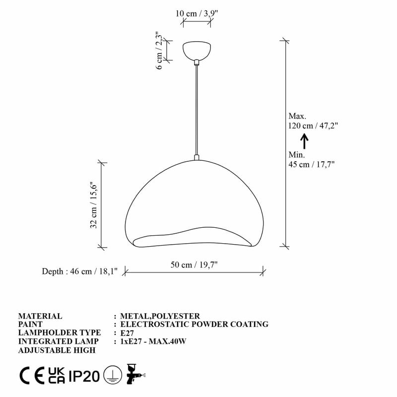 Kaolins Pendellampa - Vit - Belysning - Lampor & belysning inomhus - Taklampa & takbelysning - Kristallkrona & takkrona