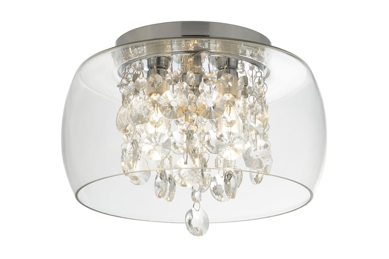 Bathroom Clear Glas 3L Flush Crystal Drops - Searchlight - Hall lampa - Kristallkrona & takkrona - Taklampa & takbelysning