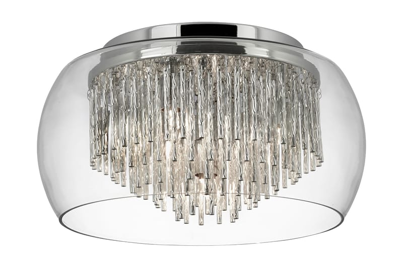 Clear Curva 4L Flush/Aluminium Spiral Tubes Glas - Searchlight - Hall lampa - Kristallkrona & takkrona - Taklampa & takbelysning
