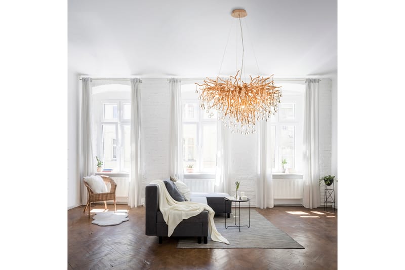 Kristallkrona Salitre 50x100 cm - Mässing - Belysning - Lampor & belysning inomhus - Taklampa & takbelysning - Kristallkrona & takkrona