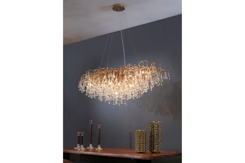 Kristallkrona Salitre 75x150 cm - Mässing - Belysning - Lampor & belysning inomhus - Taklampa & takbelysning - Kristallkrona & takkrona