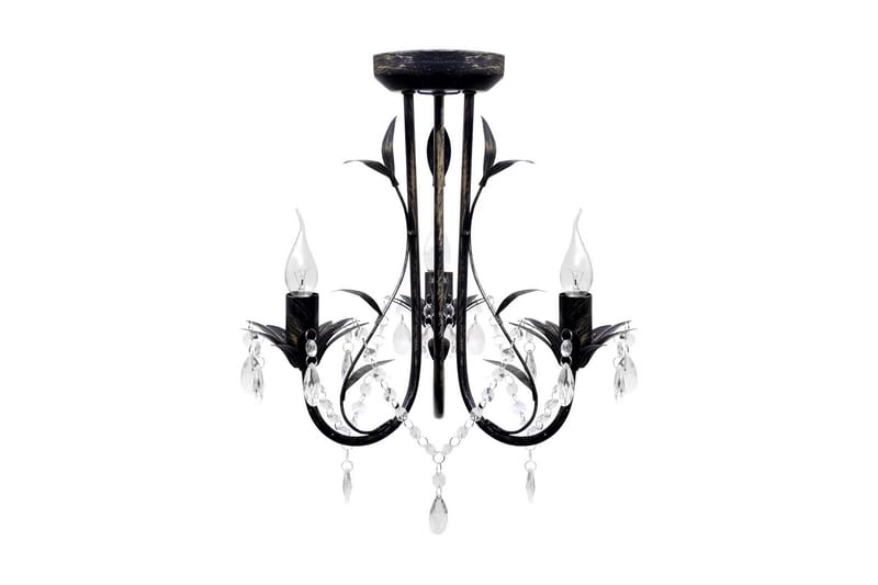 Takkrona i Art Nouveau-stil 3-armad svart - Svart - Kristallkrona & takkrona - Hall lampa - Taklampa & takbelysning