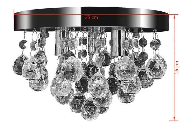 Takkrona kristall och kromad - Transparent - Kristallkrona & takkrona - Hall lampa - Taklampa & takbelysning