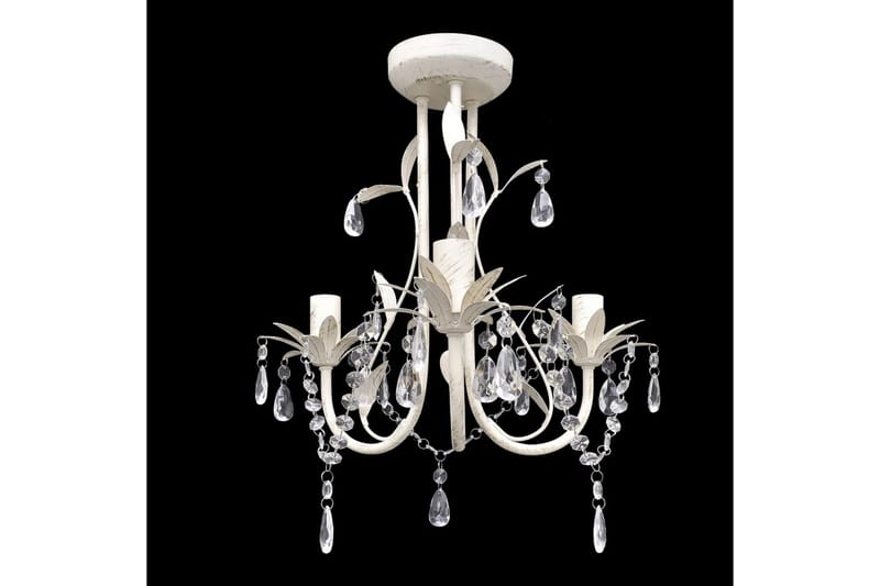 Takkrona kristall och vit - Vit - Tiffanylampa - Hall lampa - Rislampa - PH lampa - Nätlampa - Taklampa barnrum - Kristallkrona & takkrona - Taklampa & takbelysning