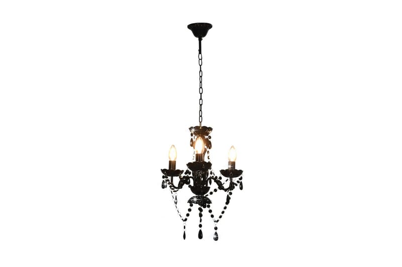 Takkrona med pärlor svart rund 3xE14 - Kristallkrona & takkrona - Hall lampa - Taklampa & takbelysning