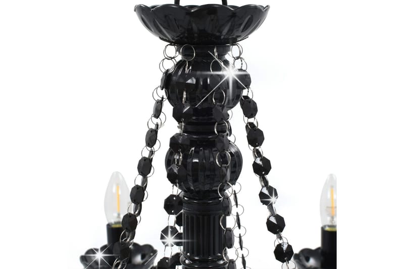 Takkrona med pärlor svart 8xE14-glödlampor - Svart - Kristallkrona & takkrona - Hall lampa - Taklampa & takbelysning