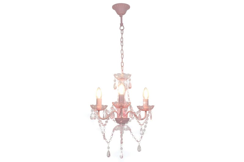 Takkrona med pärlor rosa rund 3xE14 - be Basic - Kristallkrona & takkrona - Hall lampa - Taklampa & takbelysning