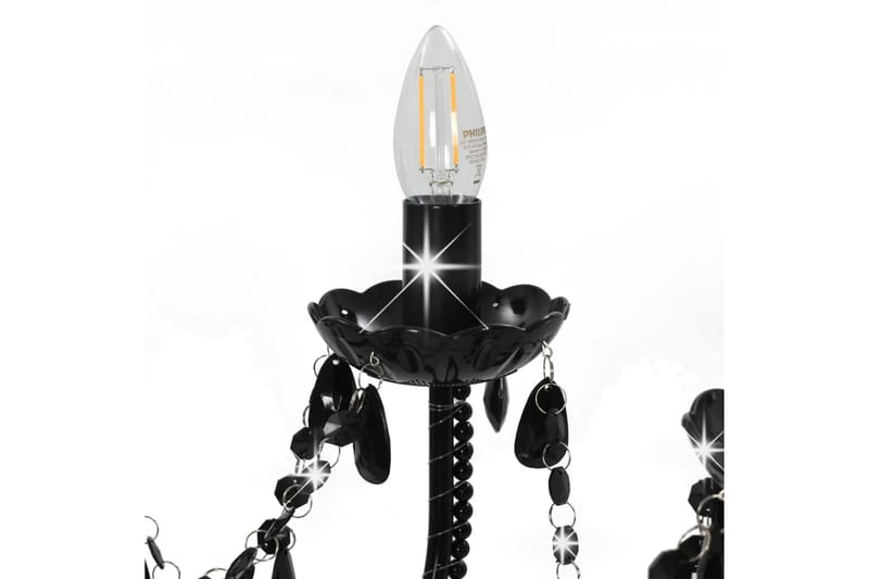 Takkrona med pärlor svart 12xE14-glödlampor - Svart - Taklampa & takbelysning - Kristallkrona & takkrona - Hall lampa