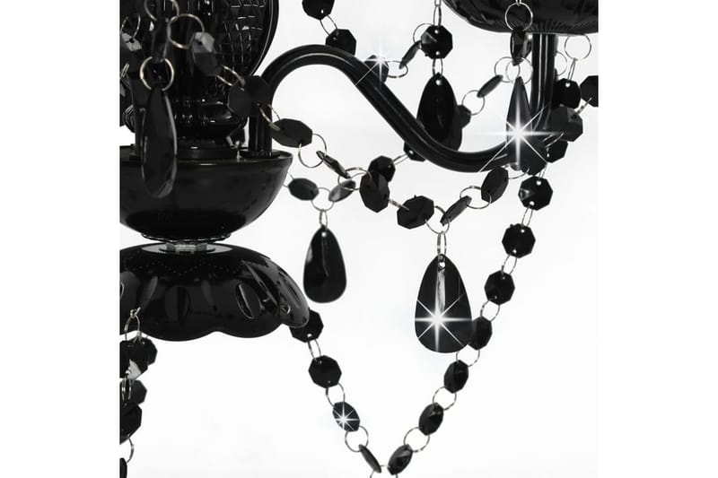 Takkrona med pärlor svart rund 3xE14 - Svart - Kristallkrona & takkrona - Hall lampa - Taklampa & takbelysning