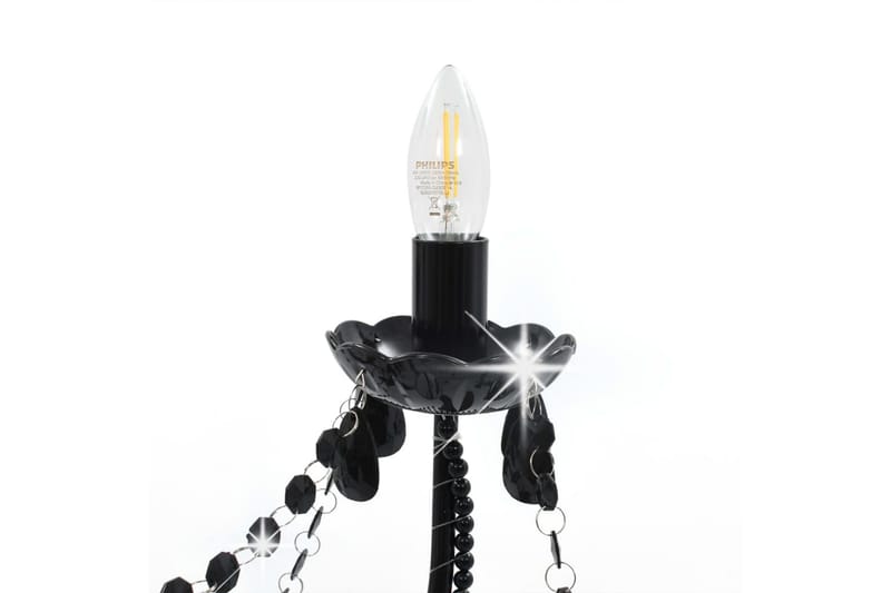 Takkrona med pärlor svart 8xE14-glödlampor - Svart - Kristallkrona & takkrona - Hall lampa - Taklampa & takbelysning