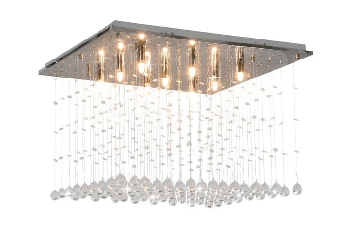 Taklampa med kristallpärlor silver kub G9 - Silver - Taklampa & takbelysning - Kristallkrona & takkrona - Hall lampa