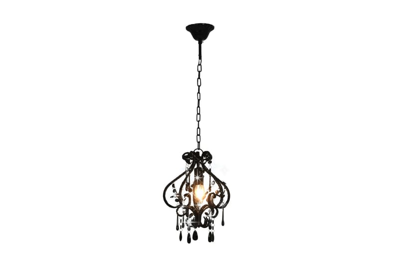 Taklampa med pärlor svart rund E14 - Svart - Kristallkrona & takkrona - Hall lampa - Taklampa & takbelysning
