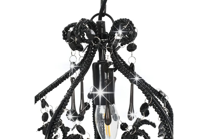Taklampa med pärlor svart rund E14 - Svart - Kristallkrona & takkrona - Hall lampa - Taklampa & takbelysning